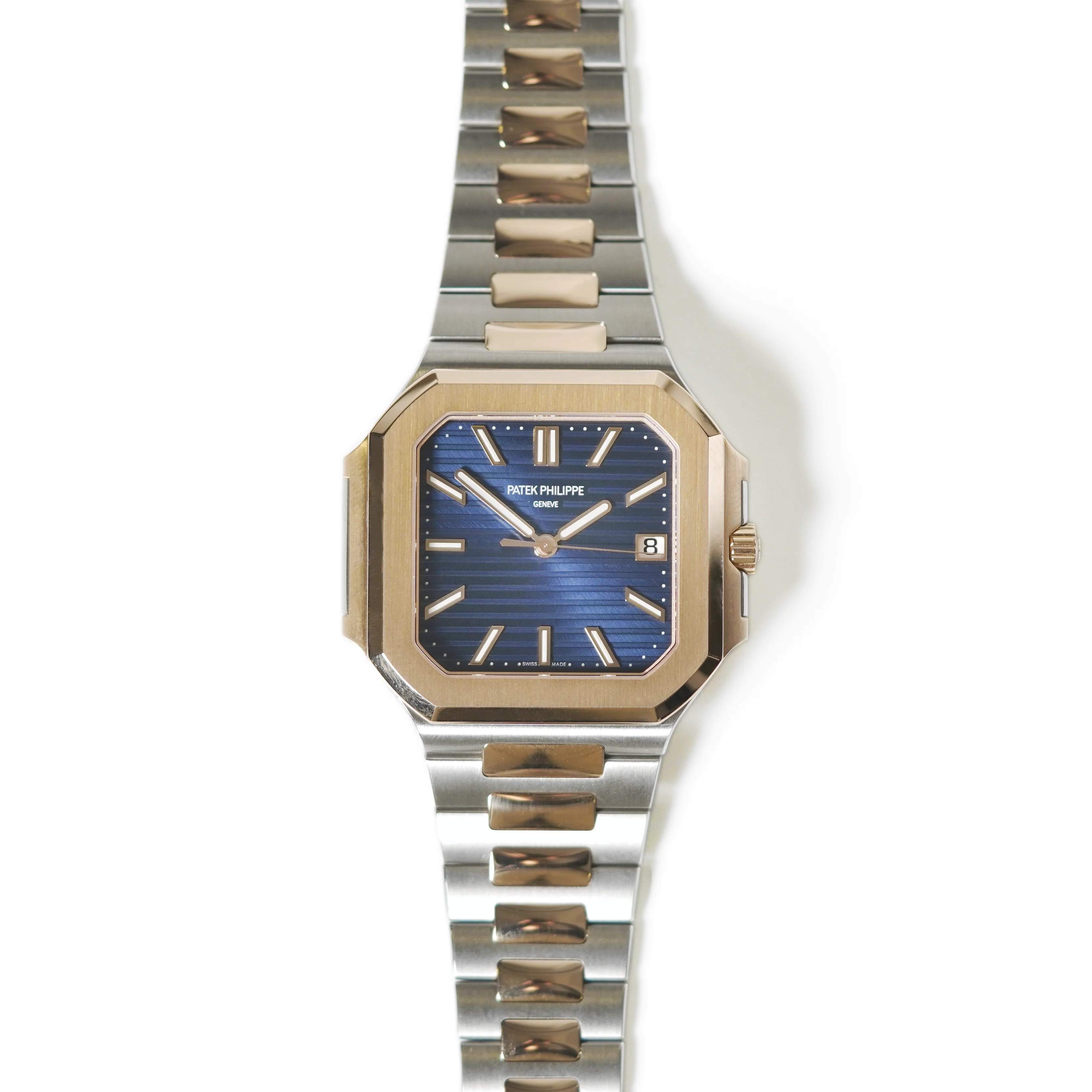 Patek Philippe 5821/1AR Cubitus Rose Gold and Steel 'Sunburst Blue Dial' - Image 2