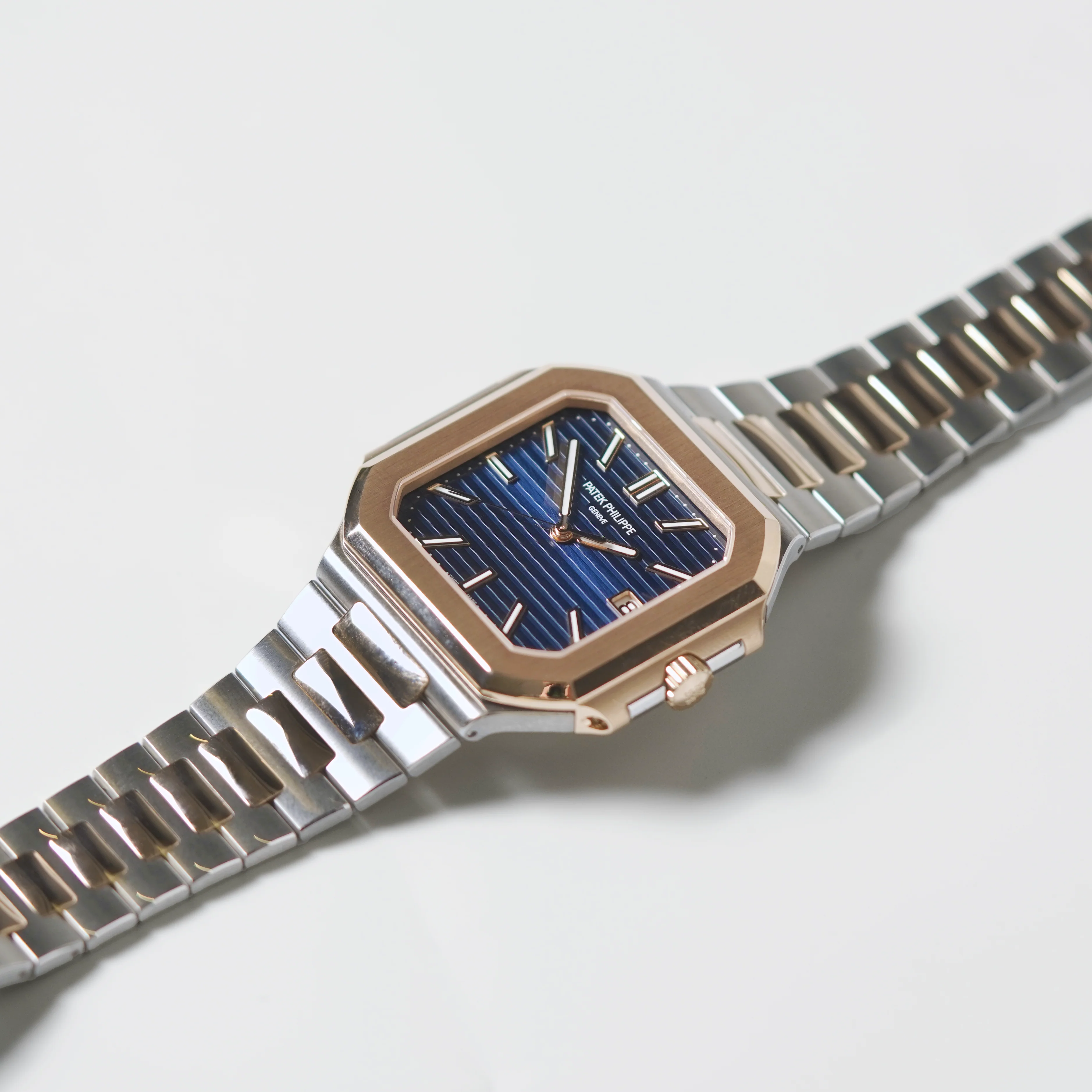 Patek Philippe 5821/1AR Cubitus Rose Gold and Steel 'Sunburst Blue Dial' - Image 3