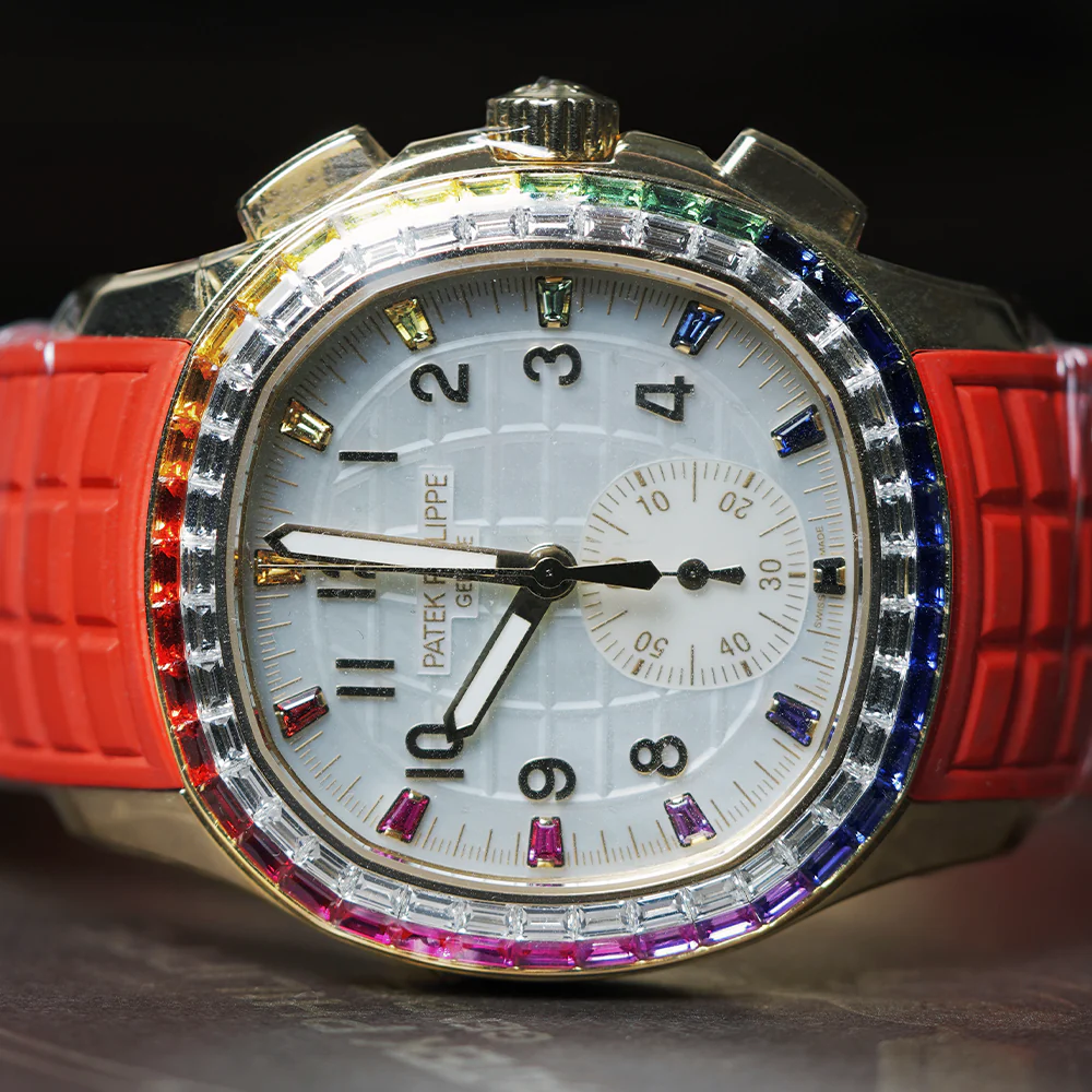 Patek Philippe Aquanaut Luce 7968/300R Rainbow Chronograph Rose Gold Diamond-Set Bezel - Image 3